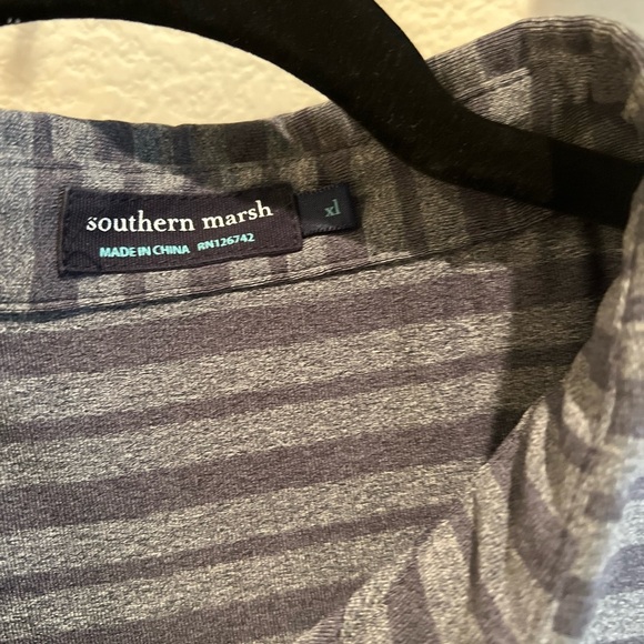 Southern Marsh Gray Striped Polo Shirt - Picture 3 of 3